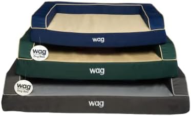 מיטת כלבים מחמד של WAG PREMIUM | בניית רב שכבות עם ג'ל אנרגיית קירור וחליטת נחושת | כיסוי רחיץ מכונה ועמידה פנימית עמידה במים